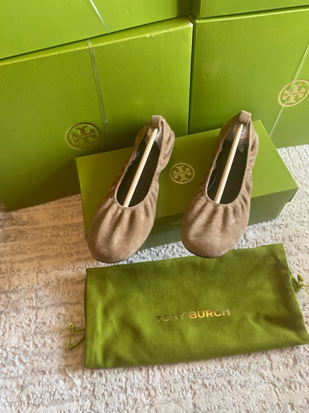 Tory Burch Suede EDDIE Ballet Flats
